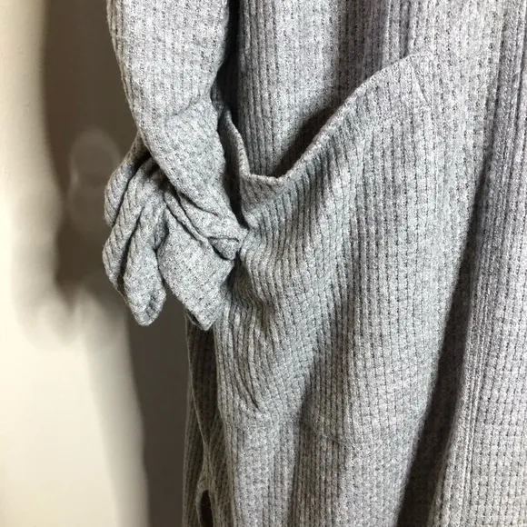 1. STATE Ruched Sleeve Waffle Knit Maxi Cardigan