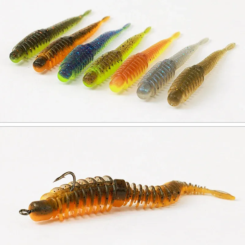 10pcs TPE Soft Lure Wobblers jerk bait 75mm 1.8/2.6g Swimbait Light Fishing