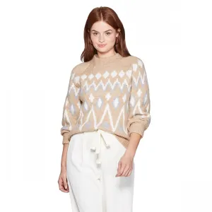 A New Day Women's Fair Isle Crewneck Long Sleeve Pullover Sweater