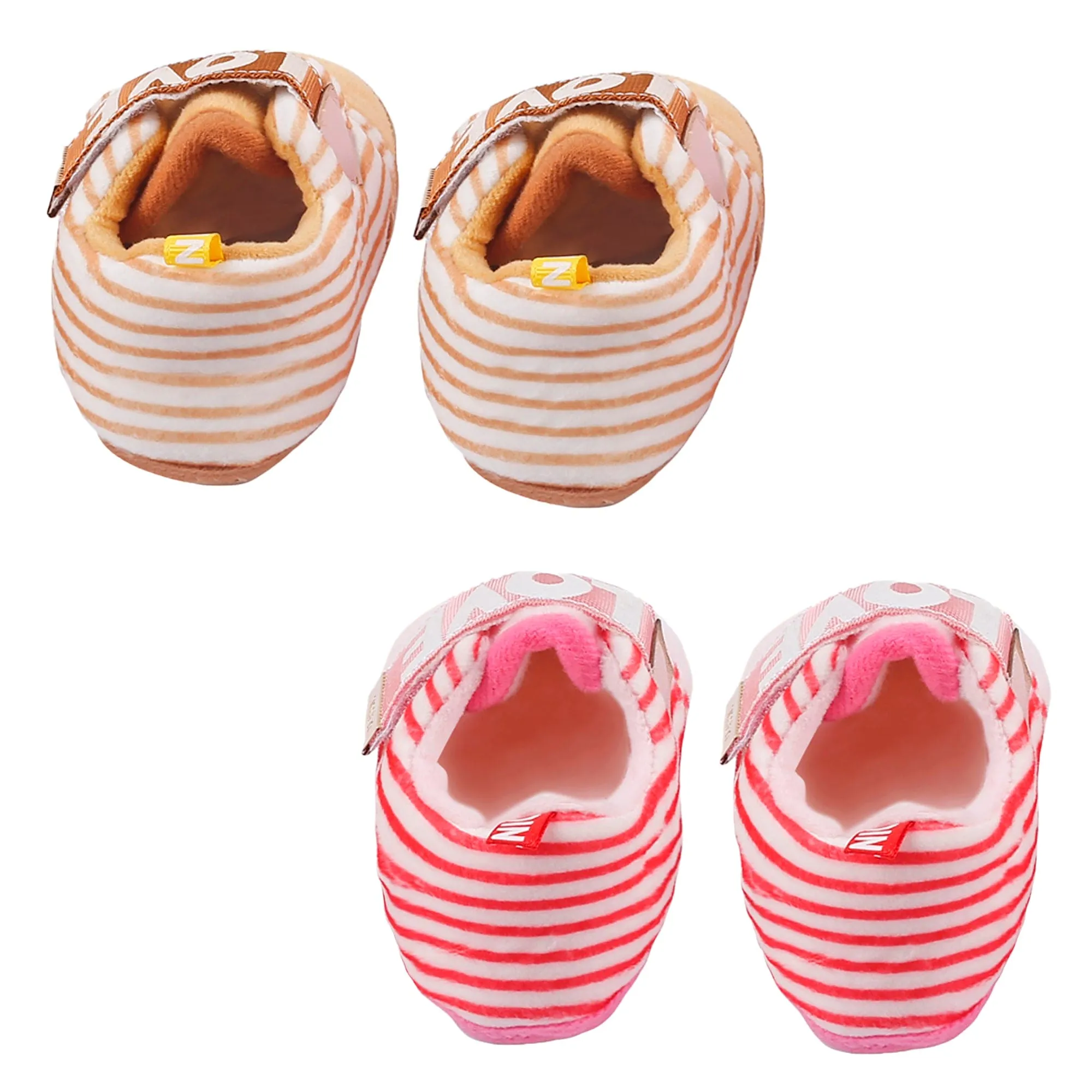 All About Love Brown And Pink 2 Pk Booties