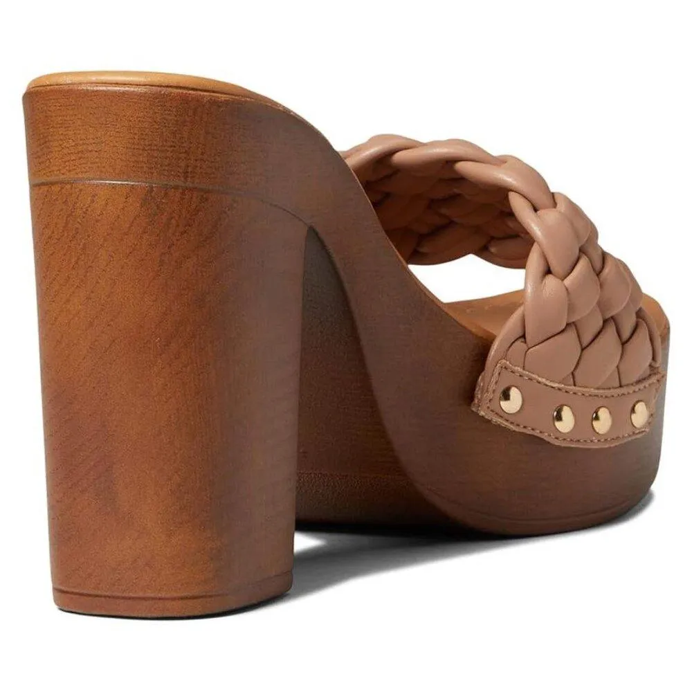 Amazed Nude Woven Heeled Sandals