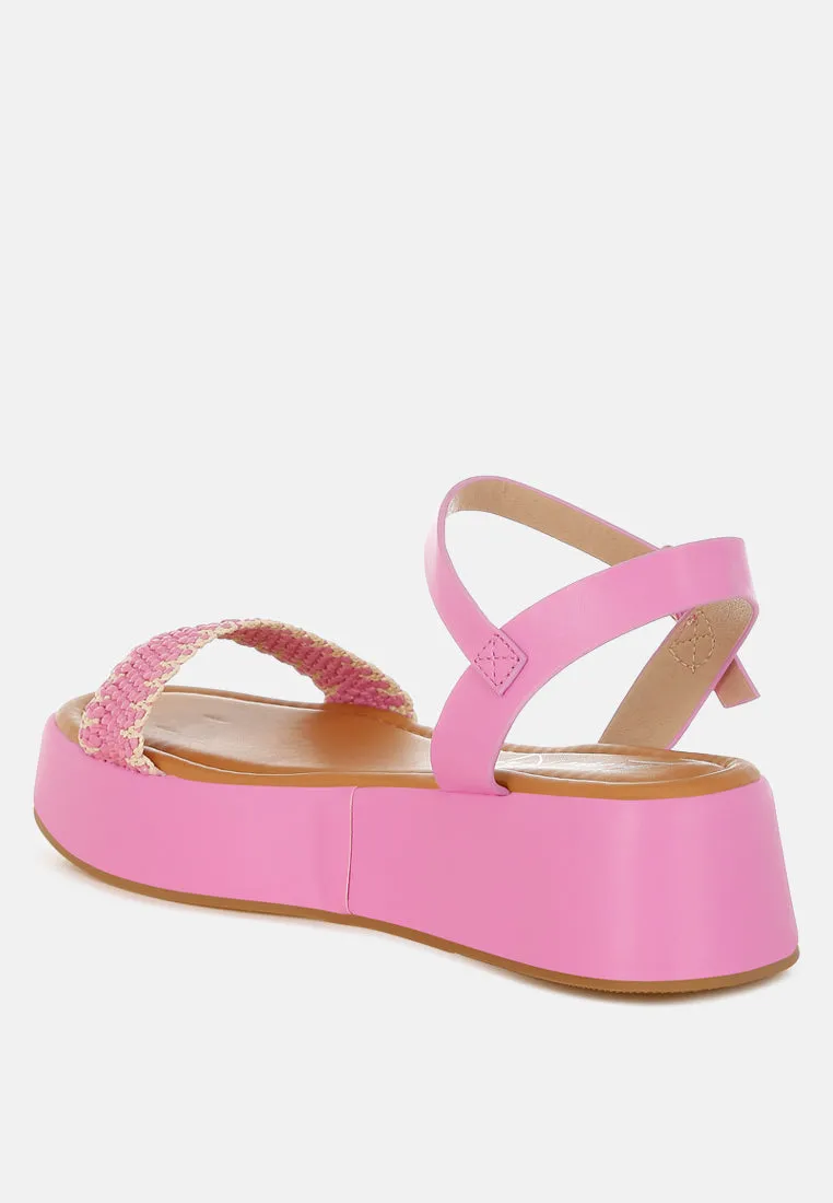Anglong Raffia Flatform Sandals
