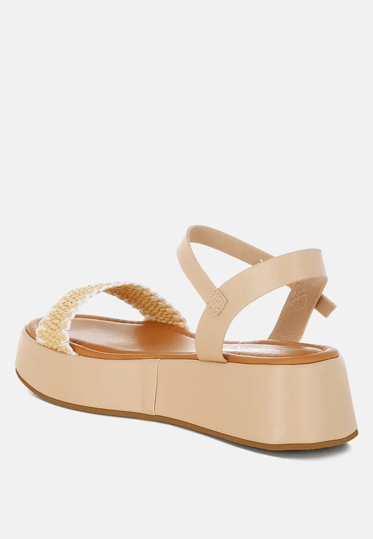 Anglong Raffia Flatform Sandals