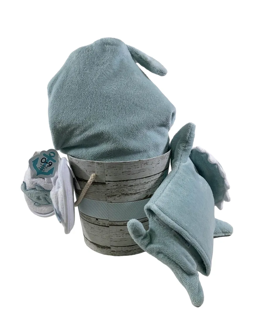 Baby Aspen Let the Fin Begin Shark 4-Piece Bath Gift Set