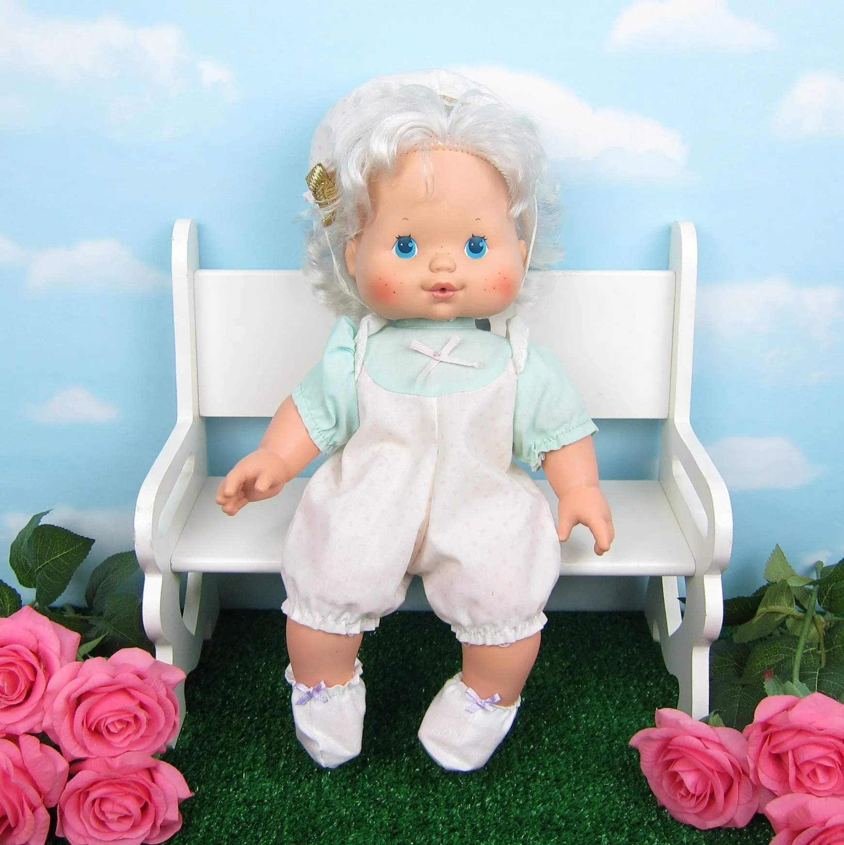 Baby Doll Booties - White with Lavender Bow