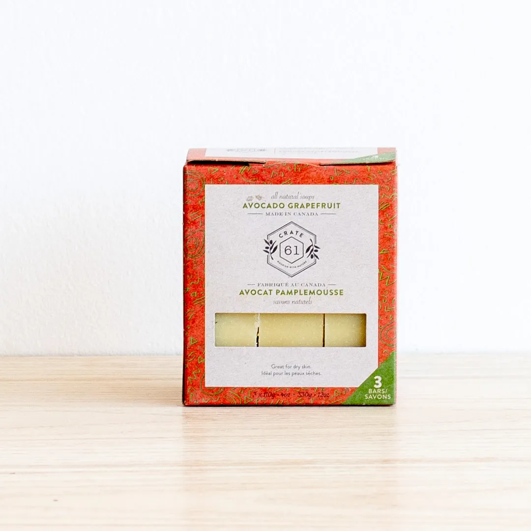 Bar Soap, Avocado Grapefruit, 3-pack