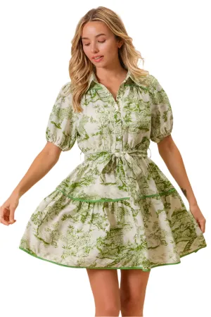 BiBi Woven Printed Tiered Dress