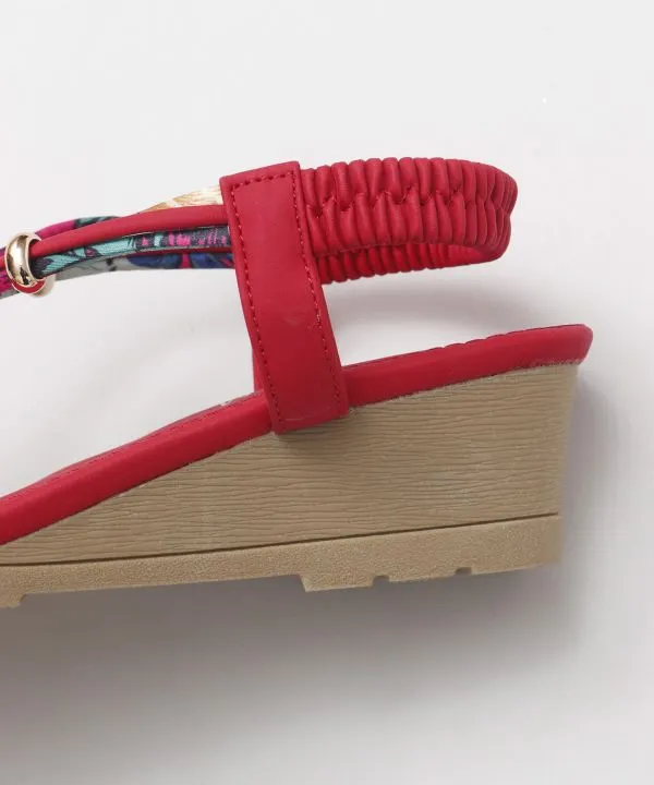 Bohemian Wedge Sandals - RED