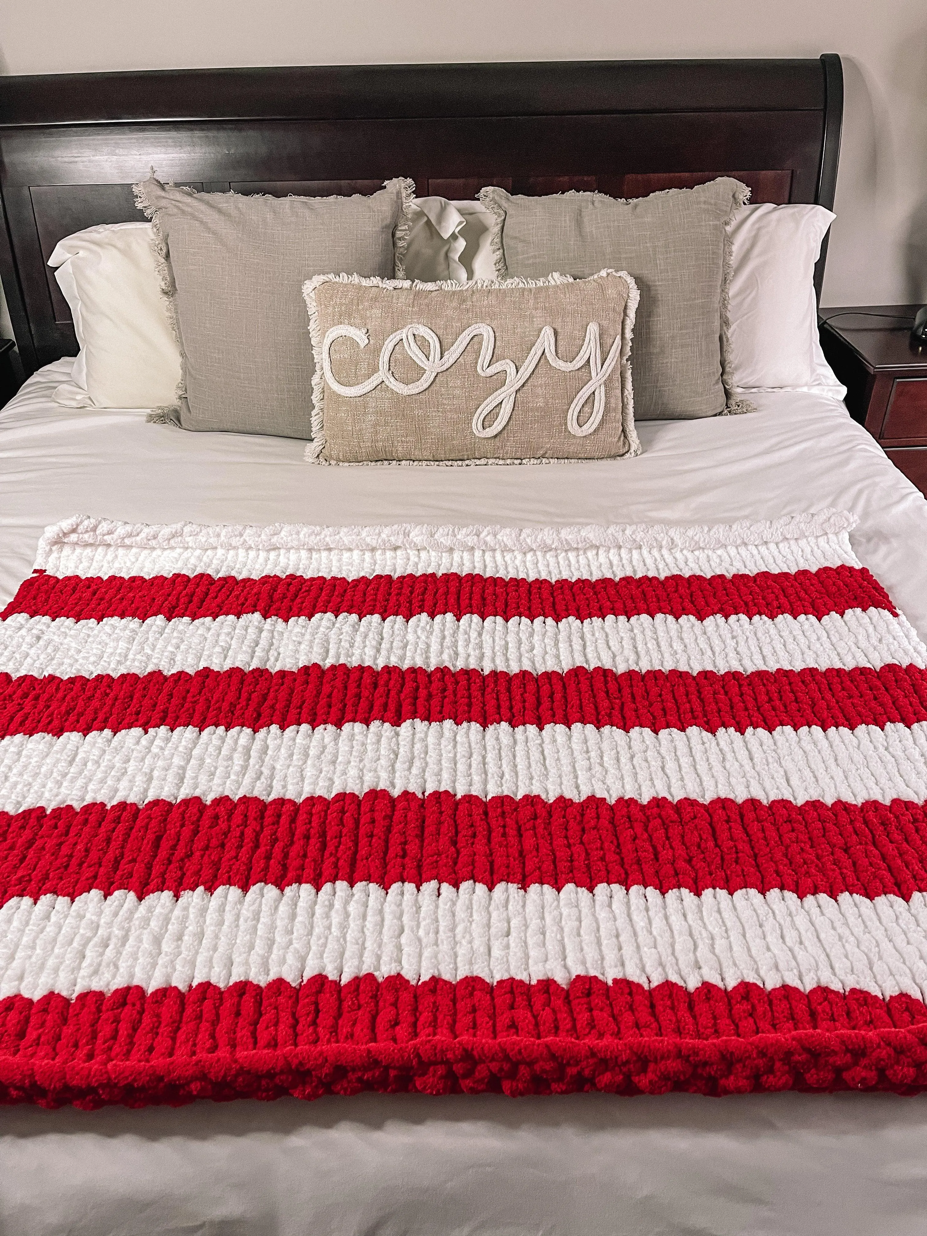 Candy Cane Cozy Throw