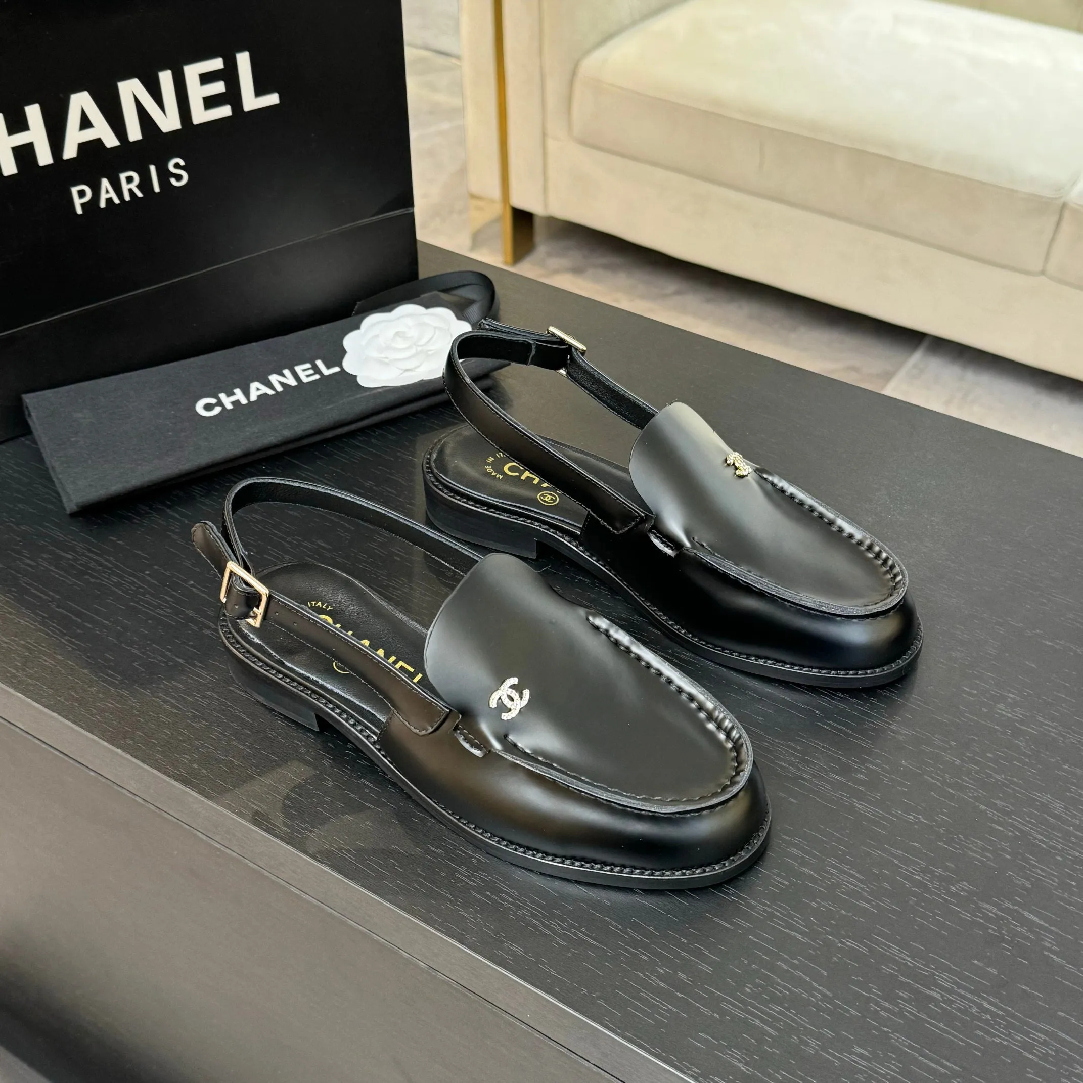 CC 25C Slingback Loafer Black Patent Leather