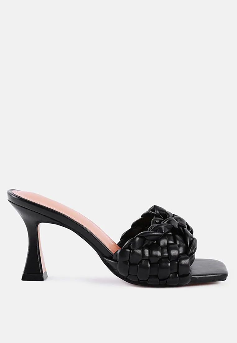 Celie Woven Strap Mid Heel Sandals By Ruw