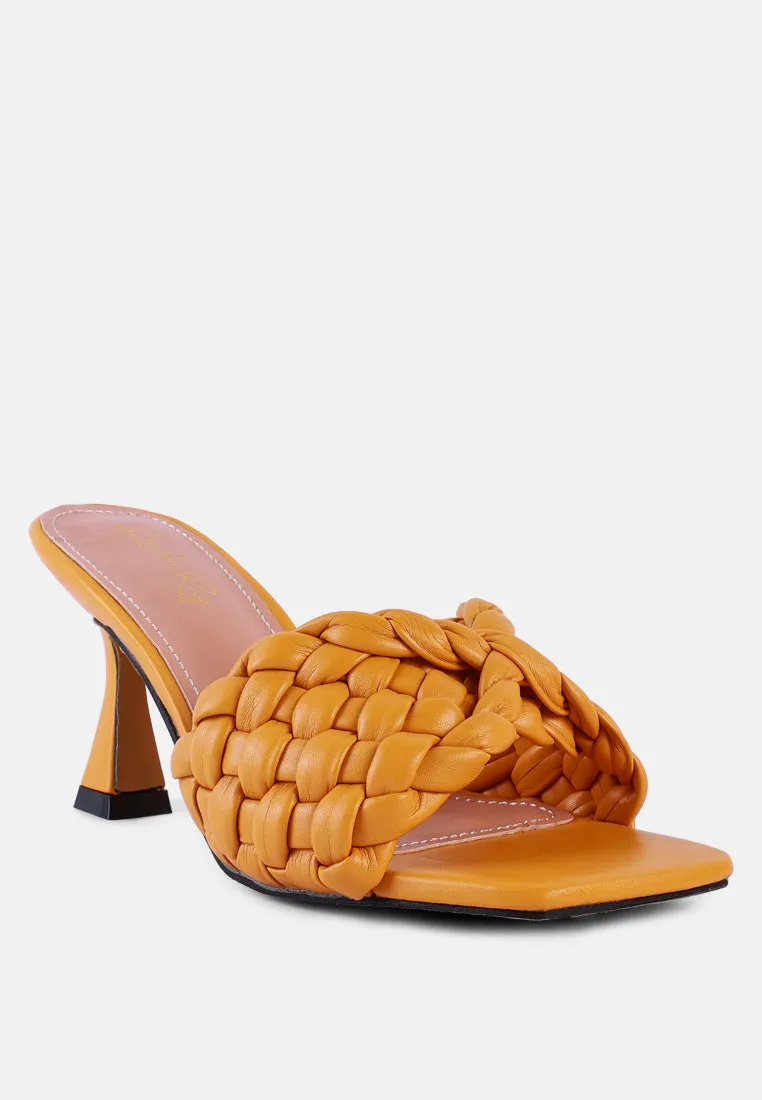 Celie Woven Strap Mid Heel Sandals By Ruw