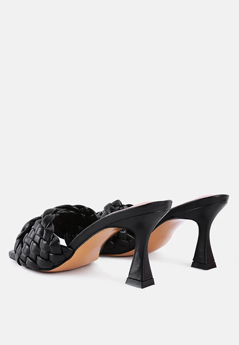 Celie Woven Strap Mid Heel Sandals By Ruw