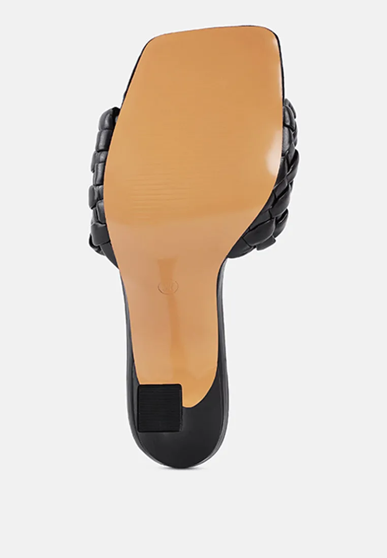 Celie Woven Strap Mid Heel Sandals By Ruw