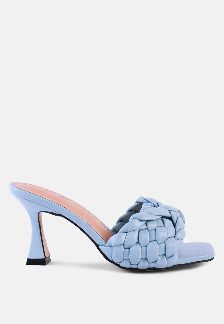 Celie Woven Strap Mid Heel Sandals By Ruw