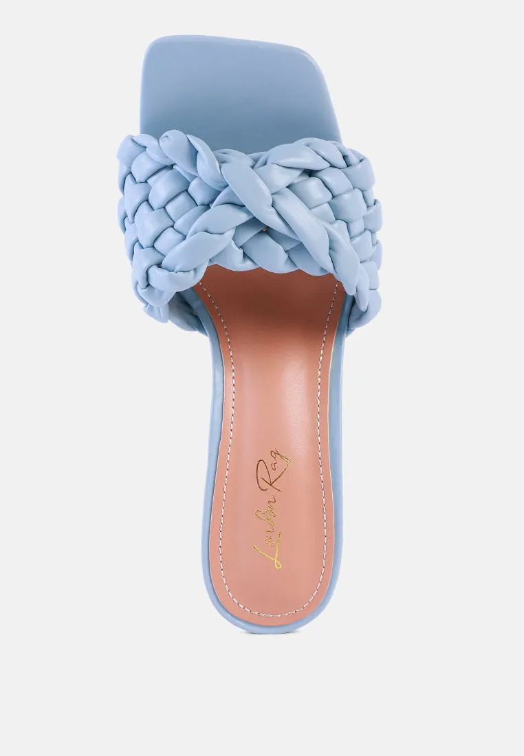Celie Woven Strap Mid Heel Sandals By Ruw