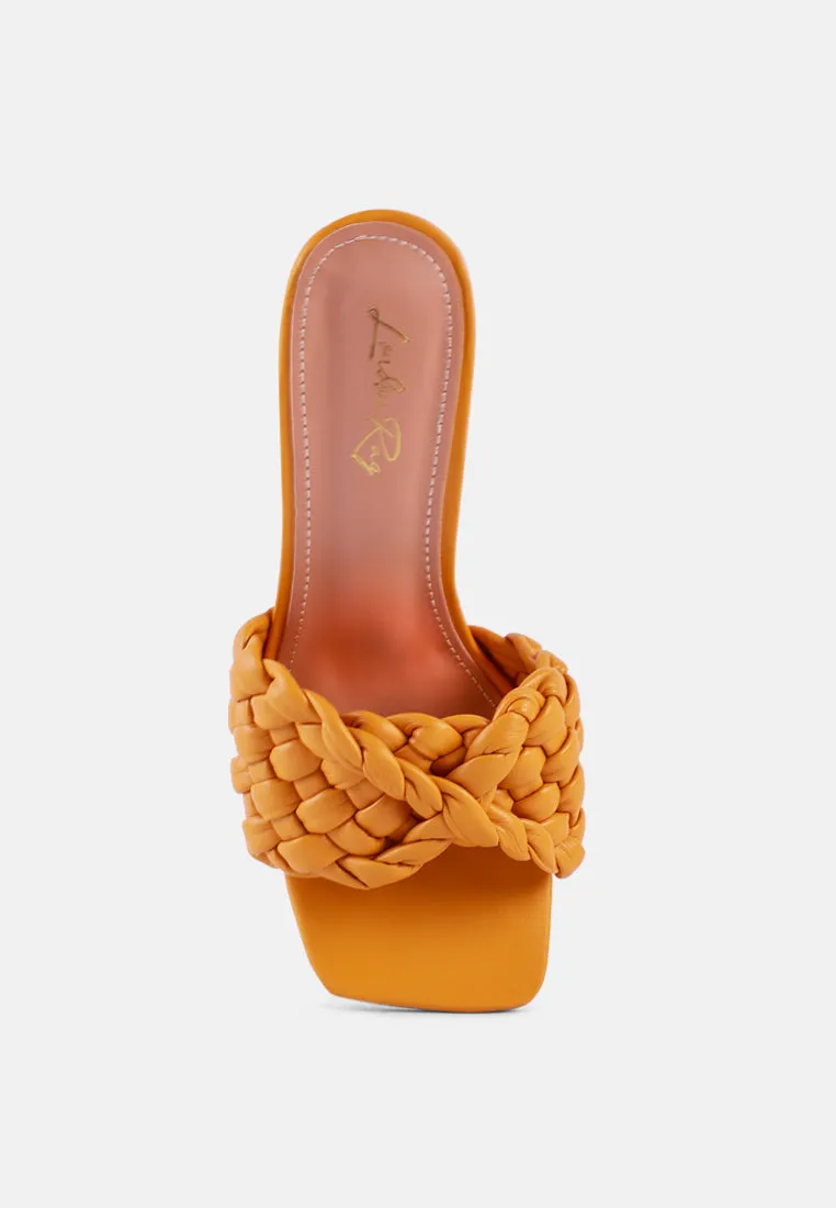 Celie Woven Strap Mid Heel Sandals By Ruw