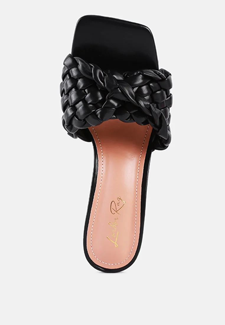Celie Woven Strap Mid Heel Sandals By Ruw