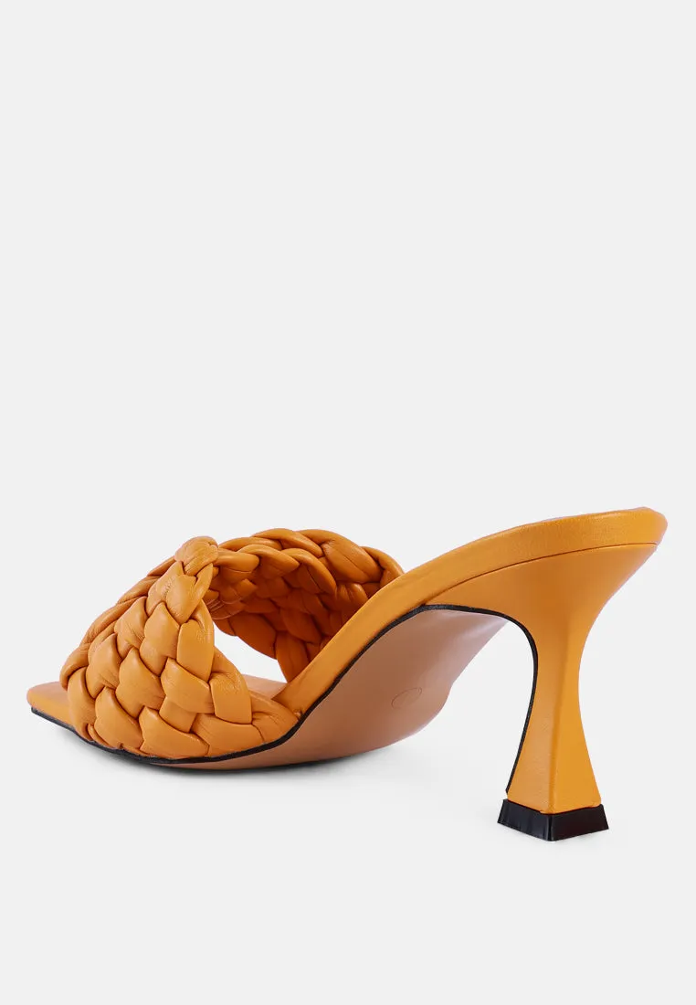 Celie Woven Strap Mid Heel Sandals By Ruw