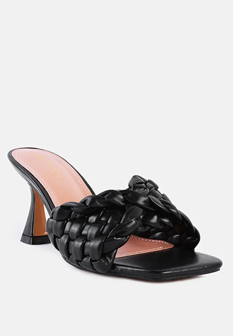Celie Woven Strap Mid Heel Sandals By Ruw