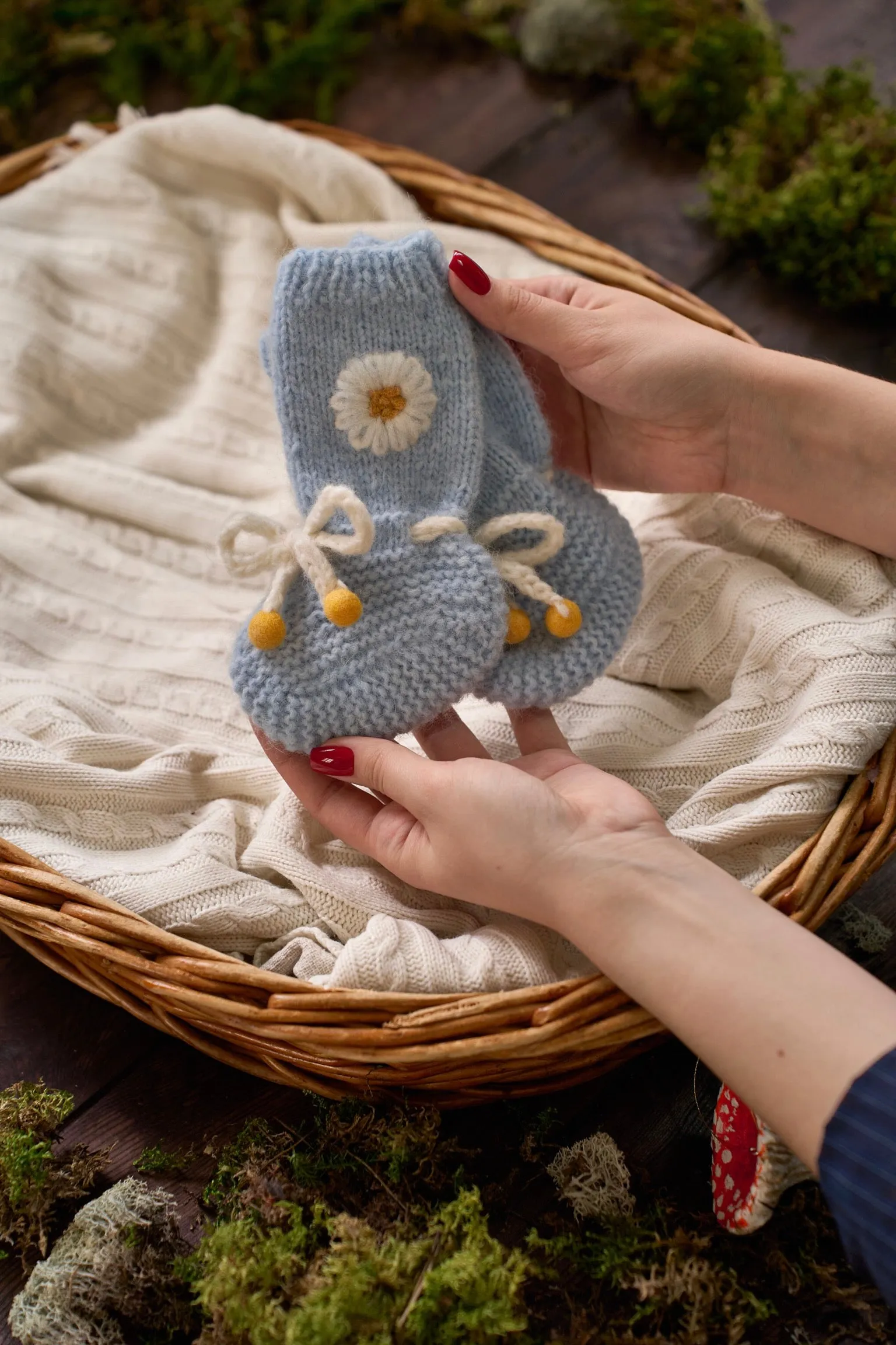 Chamomiles Booties | Blue