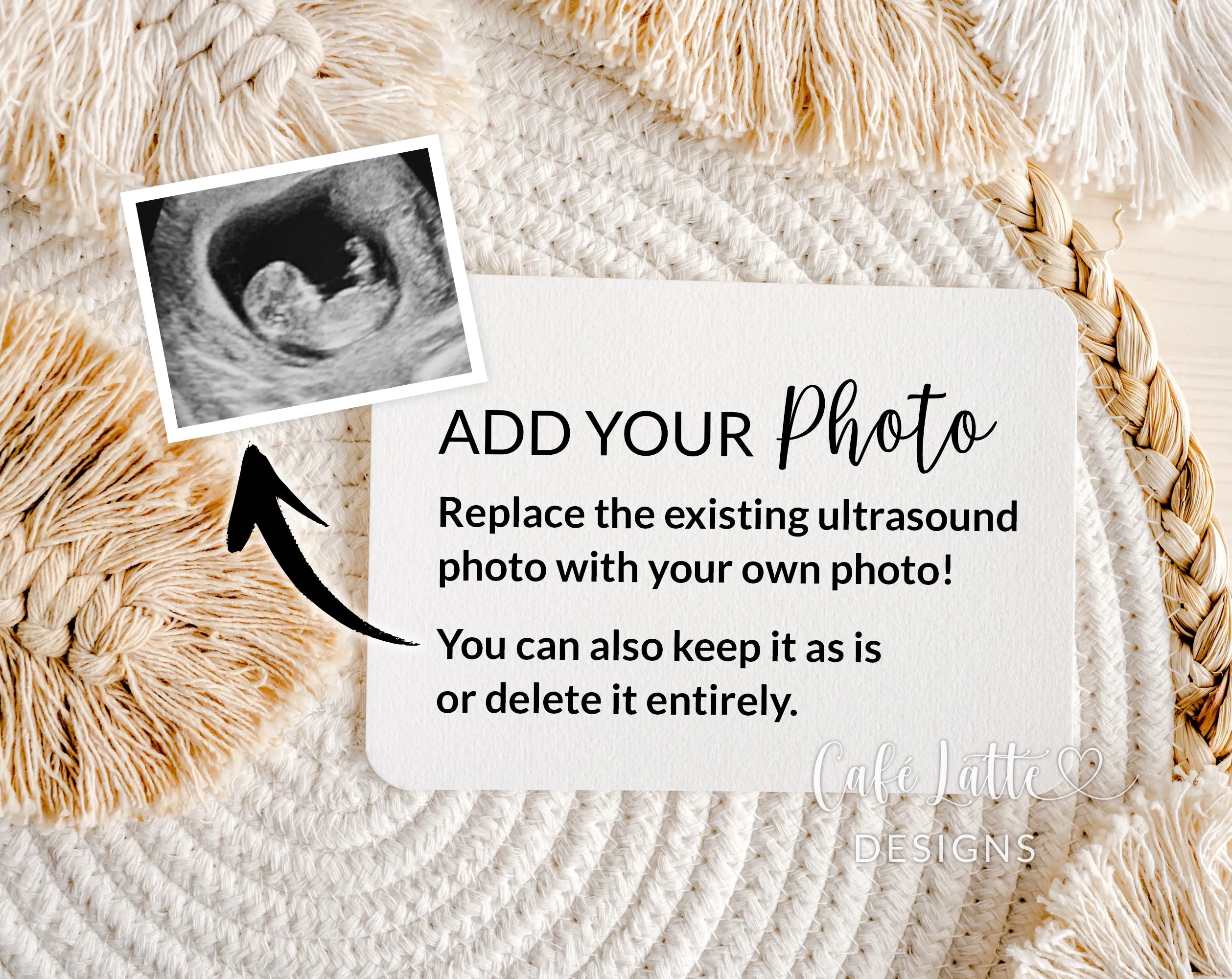 Christmas Digital Baby Announcement - Pampas & Santa Hat