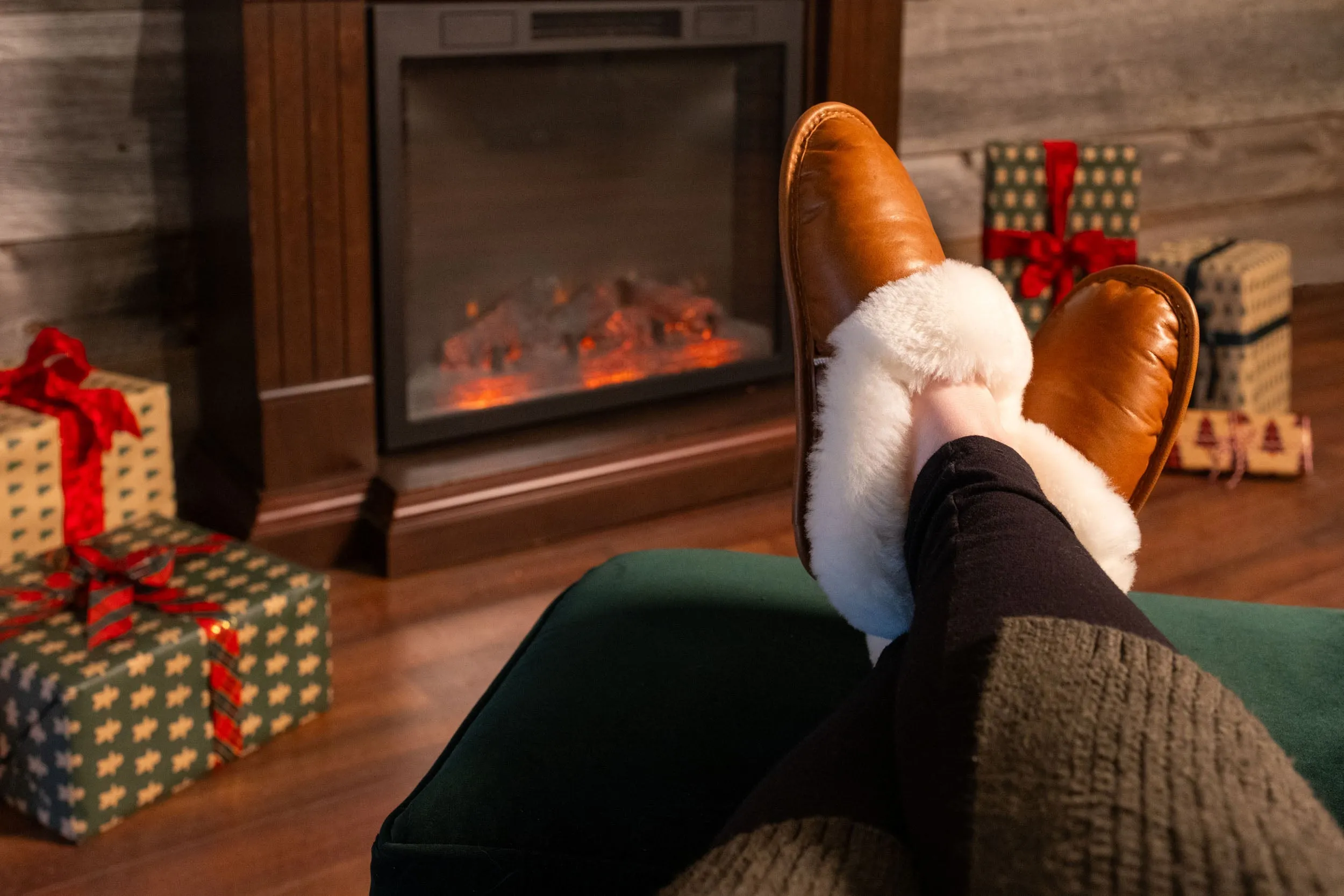 Classic Reverse Sheepskin Leather Slipper