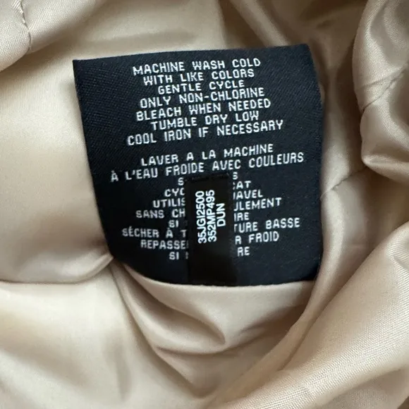 Cole Haan Women's Tan Full Front Zip Puffer Vest