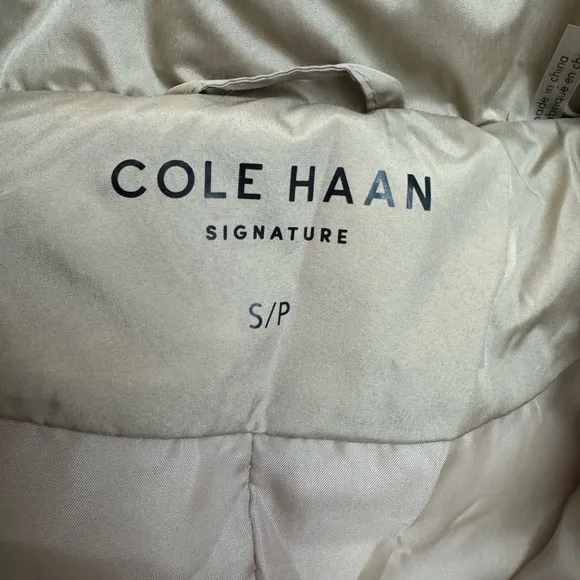 Cole Haan Women's Tan Full Front Zip Puffer Vest