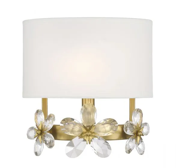 DAHLIA 1-LIGHT WALL SCONCE, WARM BRASS