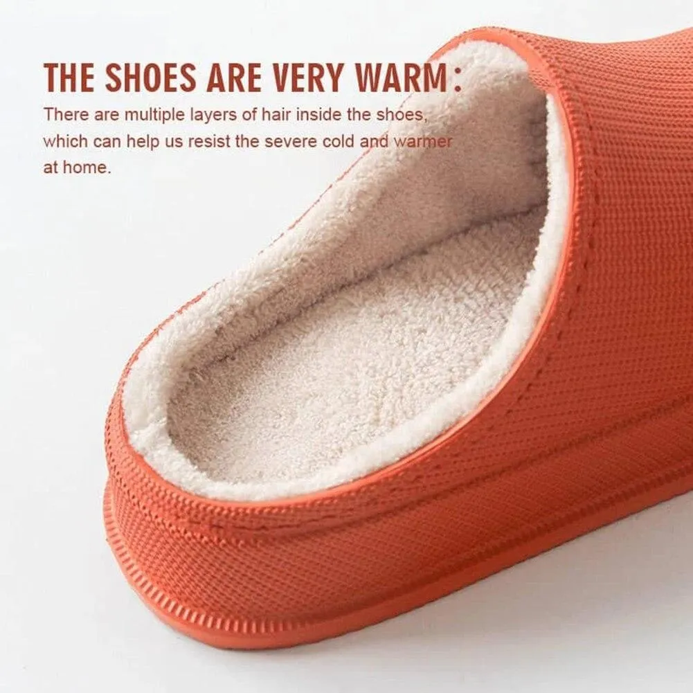 [Deals]Comfortable Waterproof Non-Slip Home Slippers Plush Lining Warm Thick Winter Men Women Slippers Outdoor Shoes