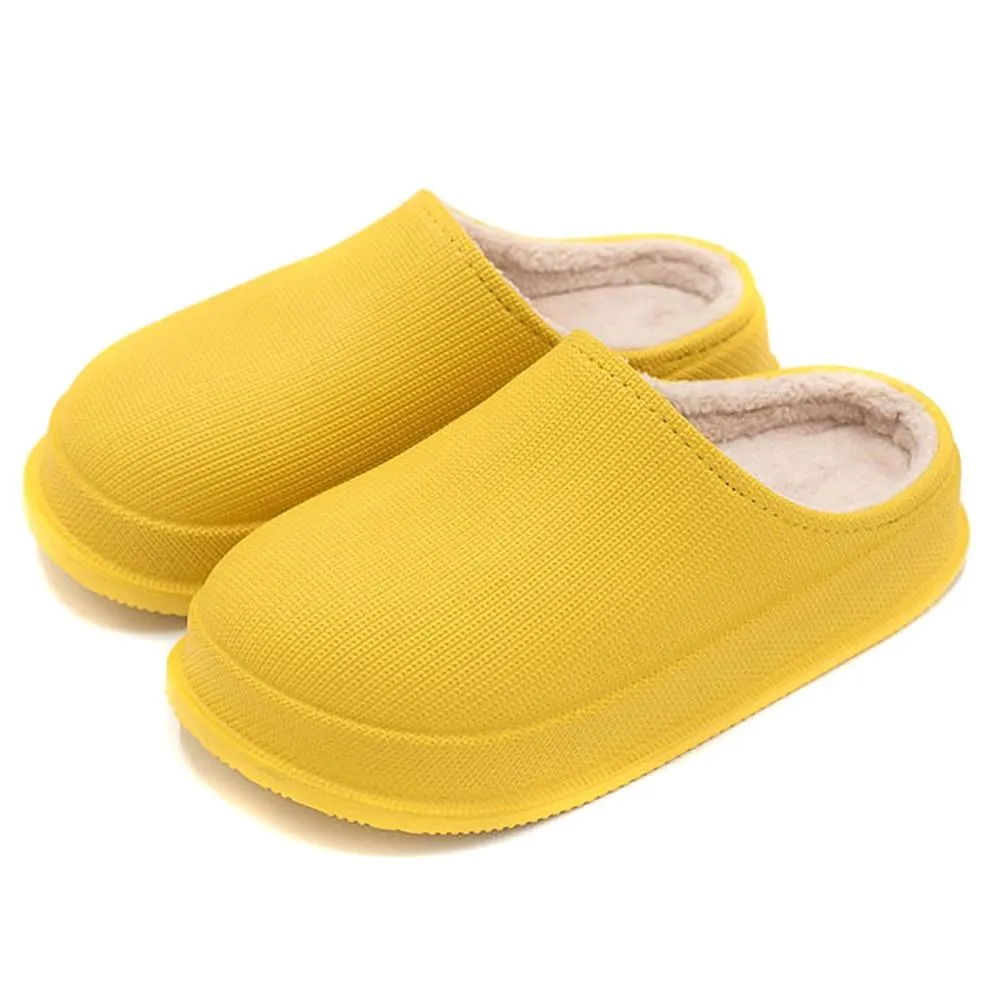 [Deals]Comfortable Waterproof Non-Slip Home Slippers Plush Lining Warm Thick Winter Men Women Slippers Outdoor Shoes