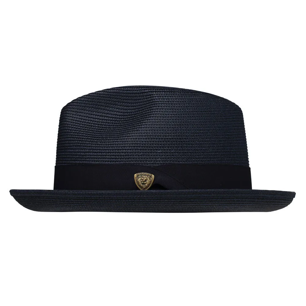 Dobbs Rosebud Navy Florentine Milan Straw Hat