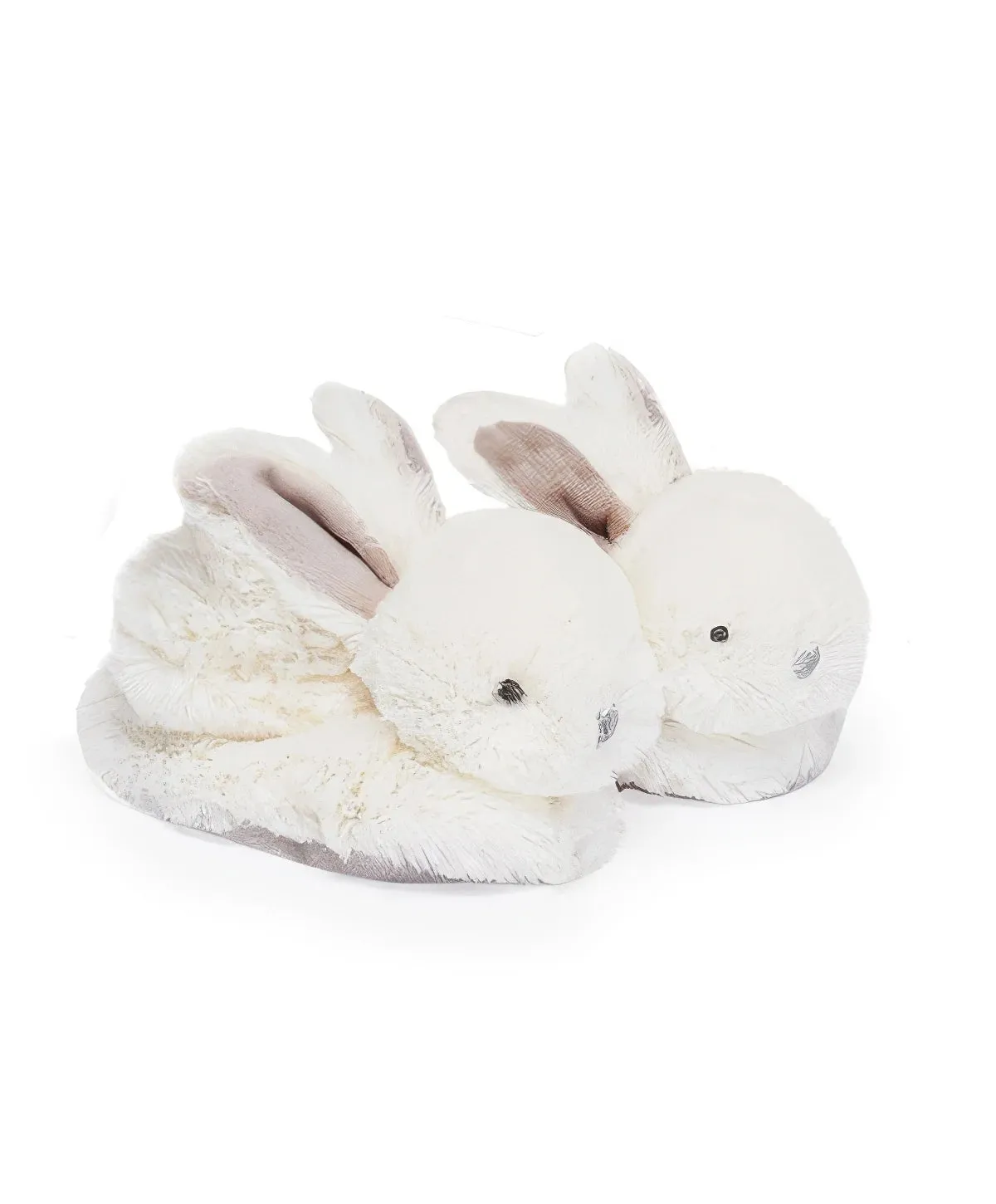 Doudou et Compagnie Birth Gift Box Taupe Rabbit Slippers with Rattle