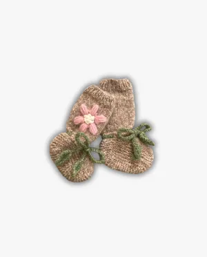 Flower Rain Booties | Beigebrown