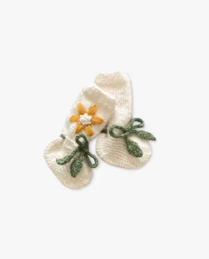 Flower Rain Booties |off white| in stock (9-12m)