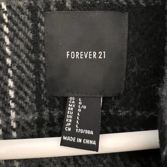Forever 21 Cozy Wrap Faux Mohair Open Front Long Cardigan  Coat Size Large