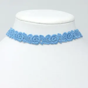 Freya Light Blue Rose Choker Necklace
