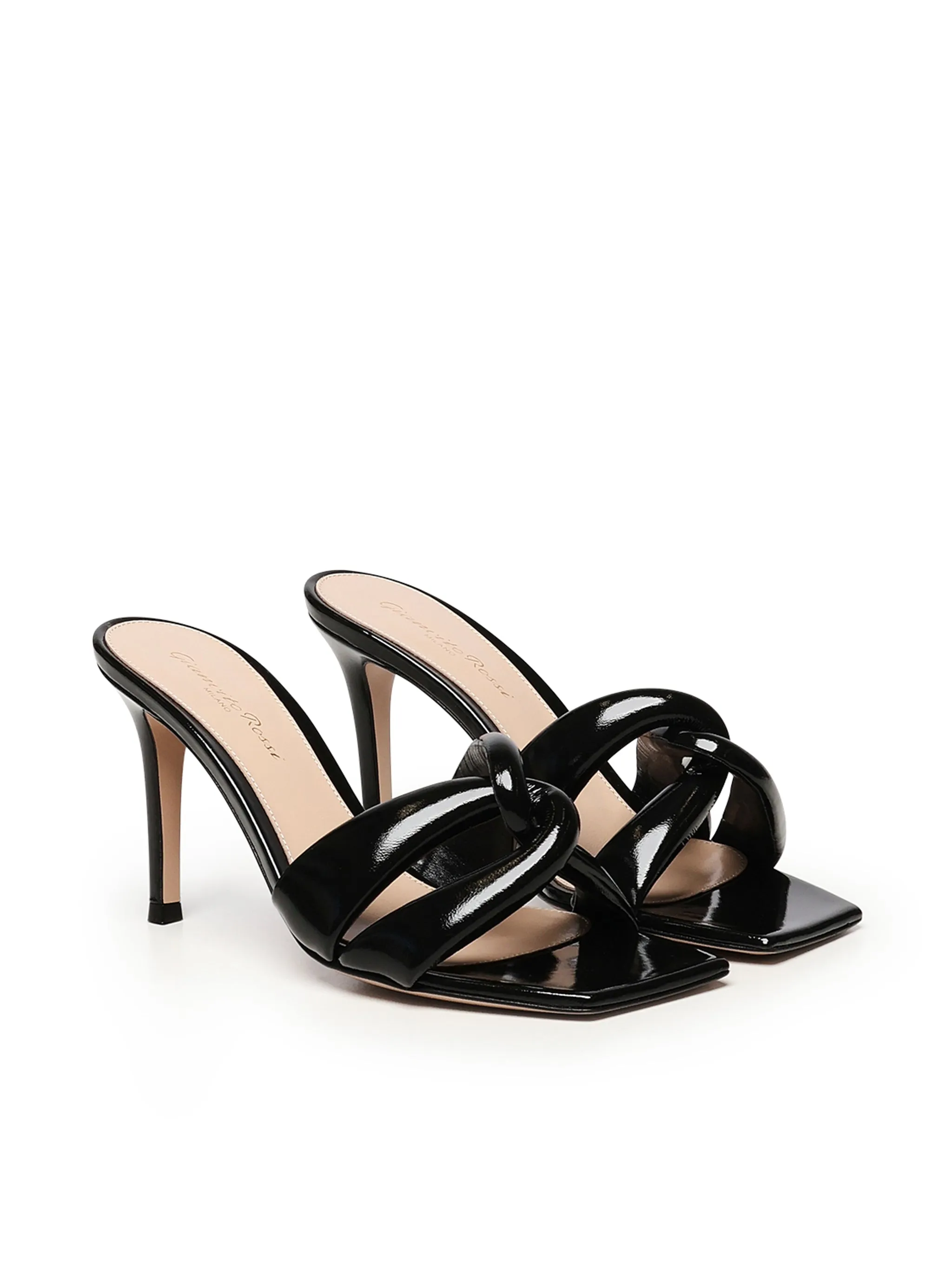Gianvito Rossi Amour Black Patent Leather Sandals