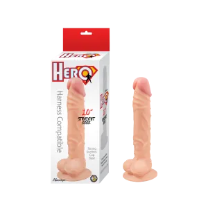 HERO 10″ STRAIGHT COCK-WHTE