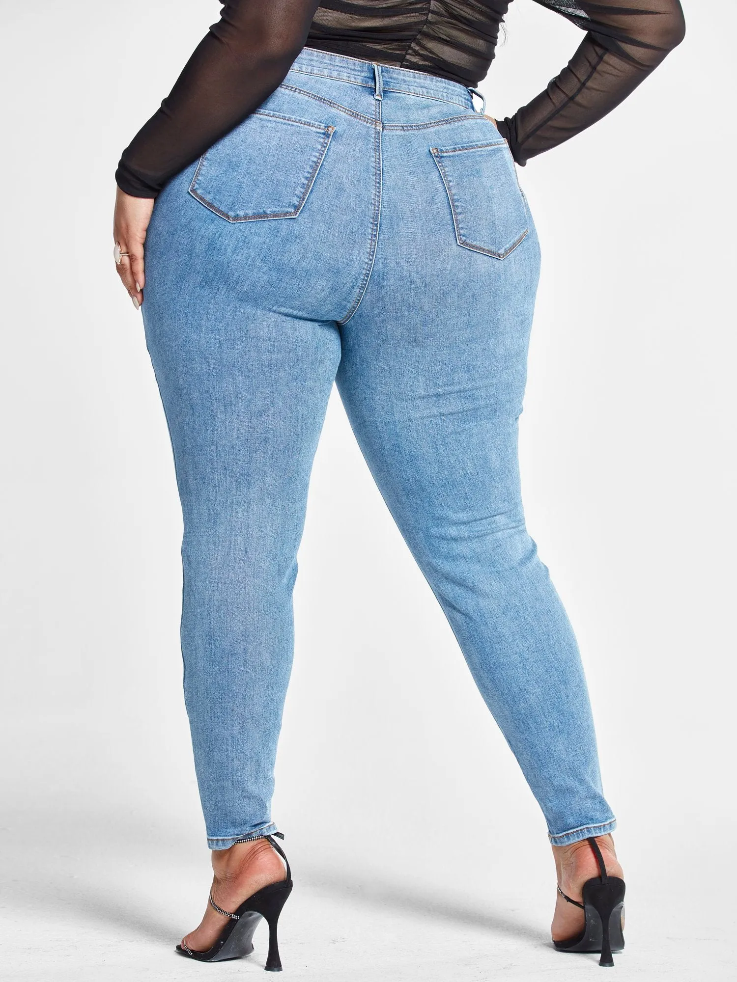 High-Rise Destructed Skinny Jeans - Short Inseam