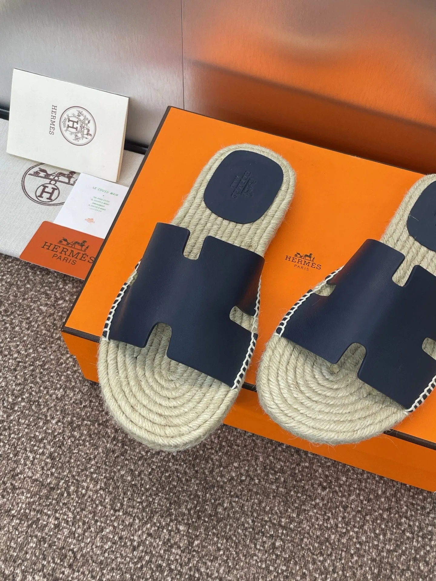 HM 25 Antigua Espadrilles Dark Blue Calfskin