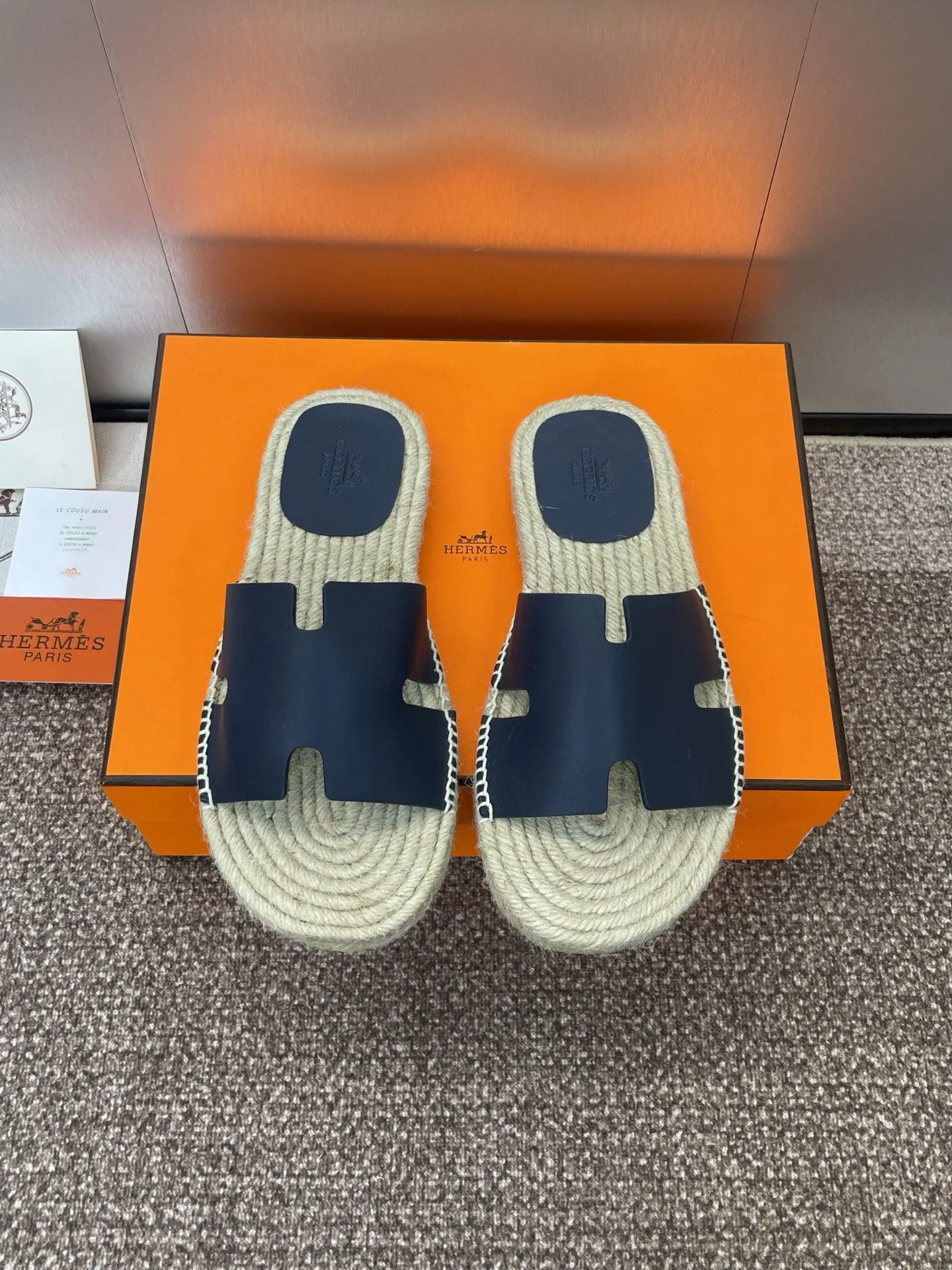 HM 25 Antigua Espadrilles Dark Blue Calfskin