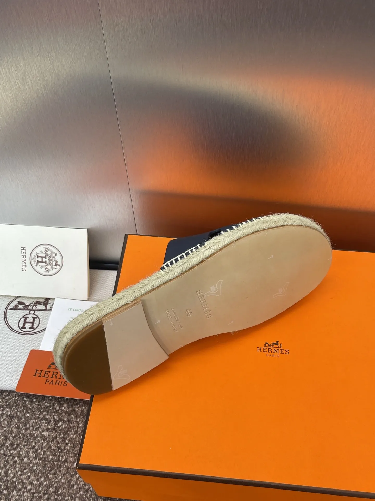 HM 25 Antigua Espadrilles Dark Blue Calfskin