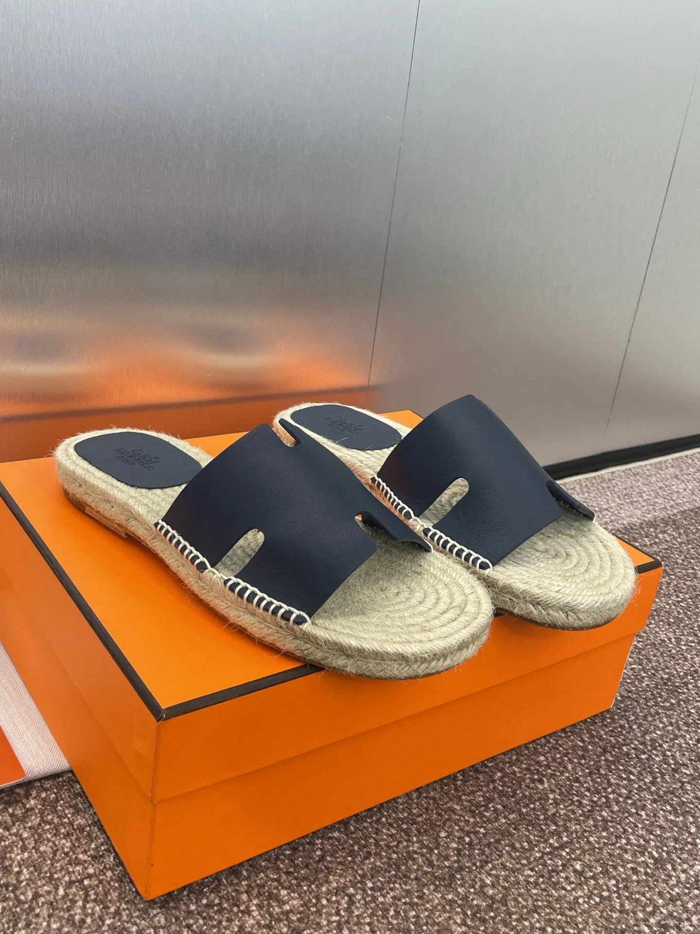 HM 25 Antigua Espadrilles Dark Blue Calfskin