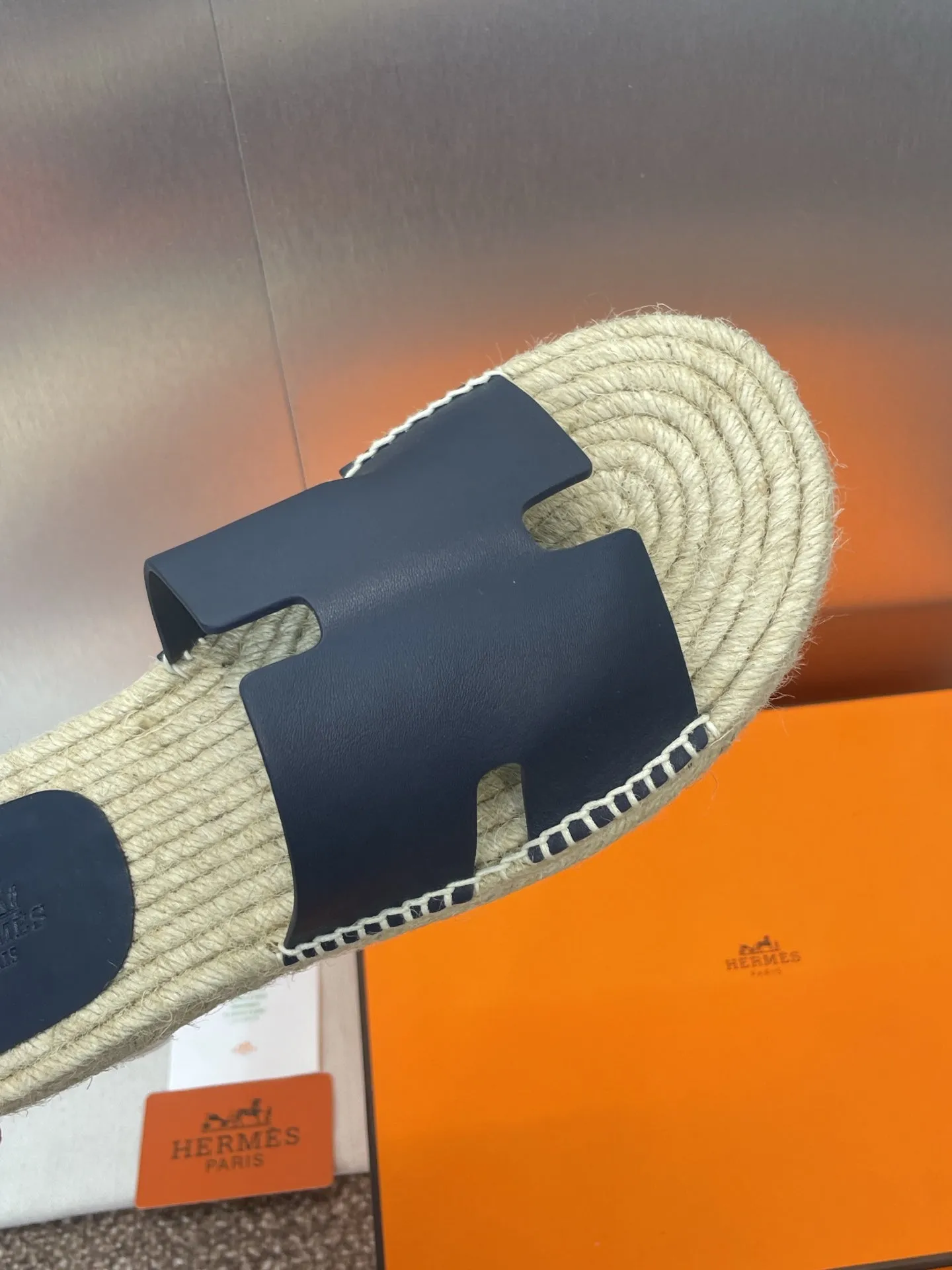 HM 25 Antigua Espadrilles Dark Blue Calfskin