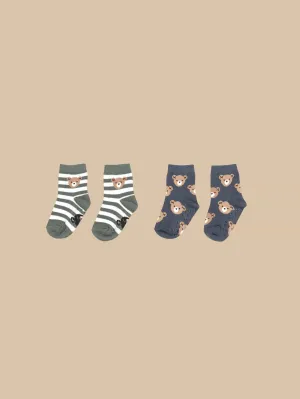 Hux - Hux Bear Socks - Light Spruce & Night