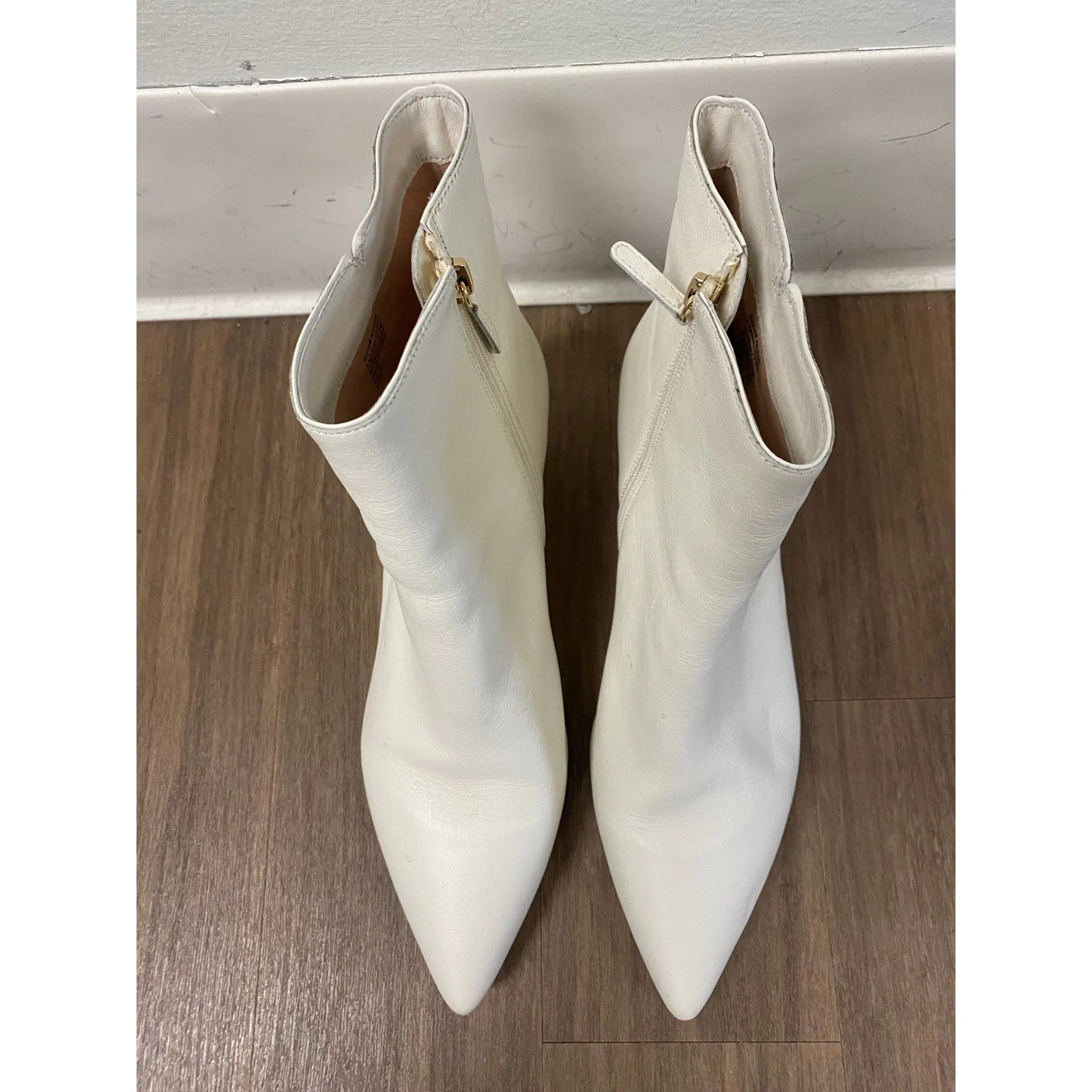 JCrew White Ankle Booties w Kitten Heel Sz 11