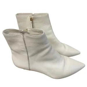 JCrew White Ankle Booties w Kitten Heel Sz 11