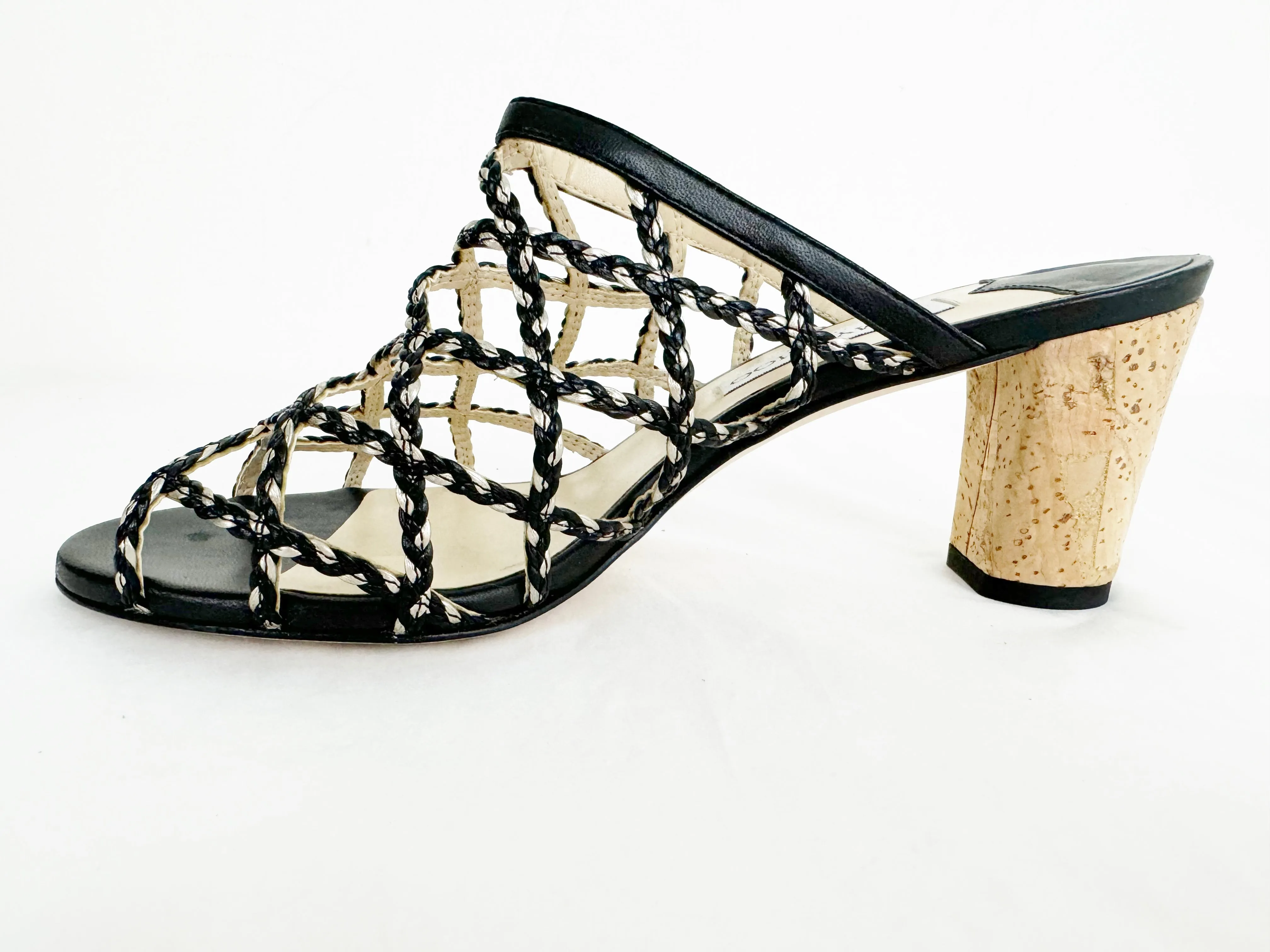 Jimmy Choo Leather Woven Mules Size 9.5